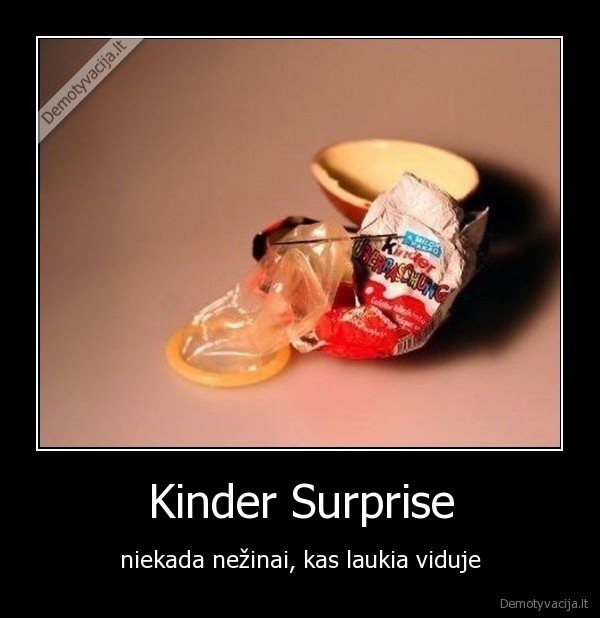 kinder, surprise,prezervatyvas